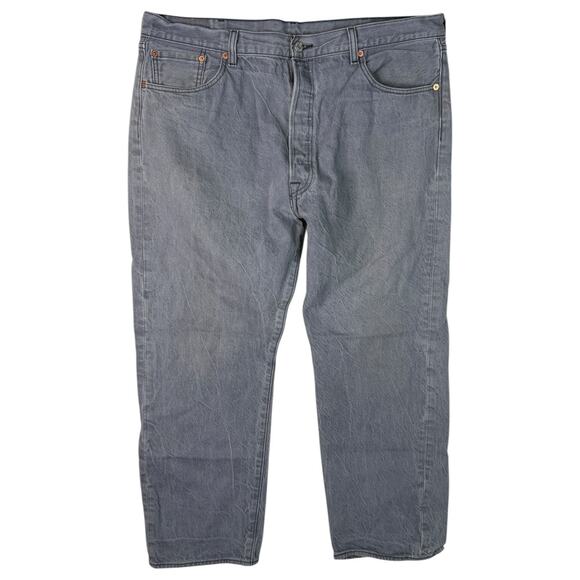 Levis 501 Shrink to Fit Original Straight Jeans White Oak Denim Gray Mens 42x28 - Picture 1 of 9